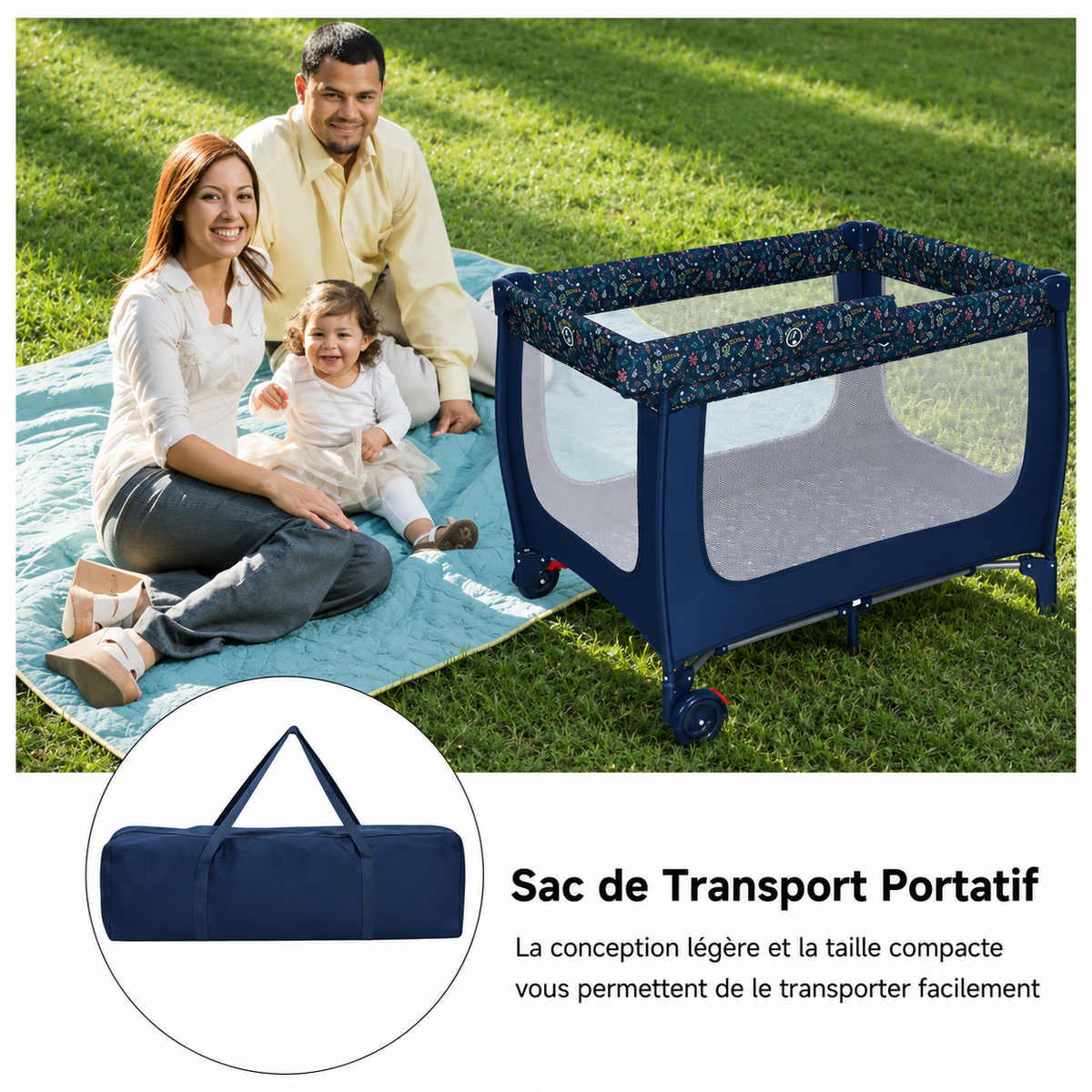 Lit Parapluie Bébé 3-en-1