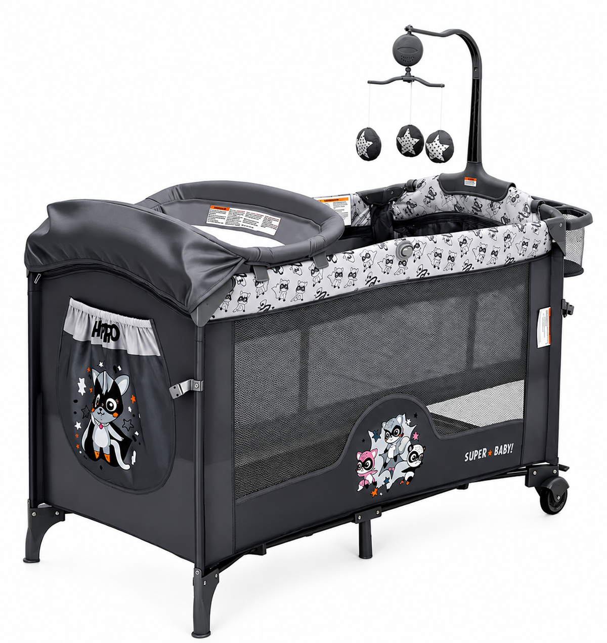 Lit de Chevet Pliable 5-en-1 pour Bébé