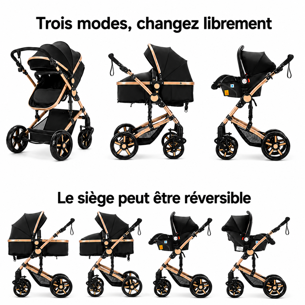 Poussette 3 en 1 Élégance
