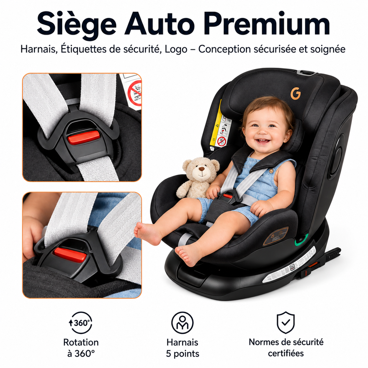 Siège Auto Élégance 360° Premium