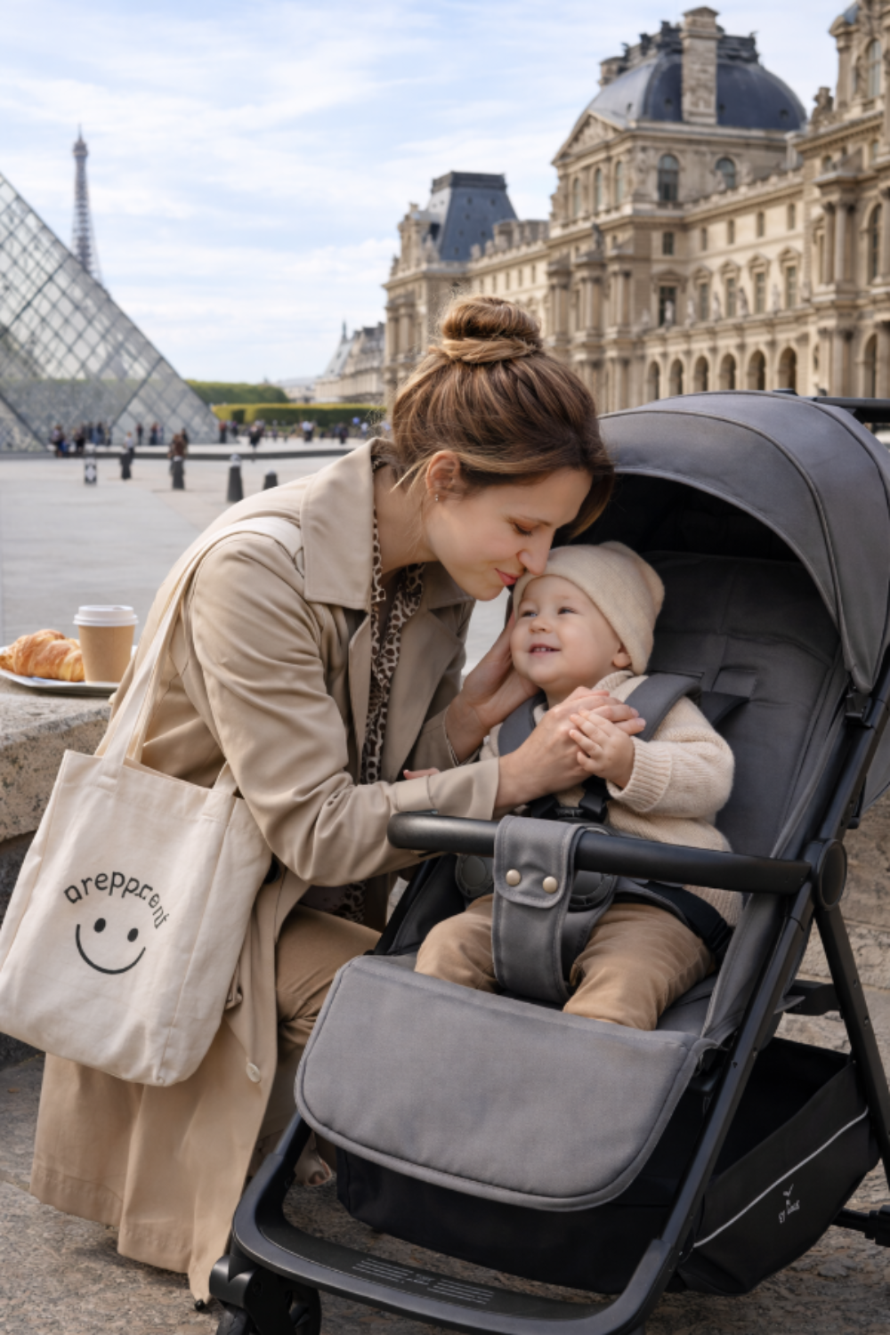 Poussette Compacte et Pliable avec Grand Canopy