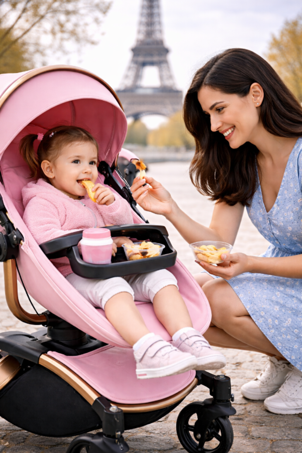Poussette 3-en-1 Pliable avec Sac et Accessoires