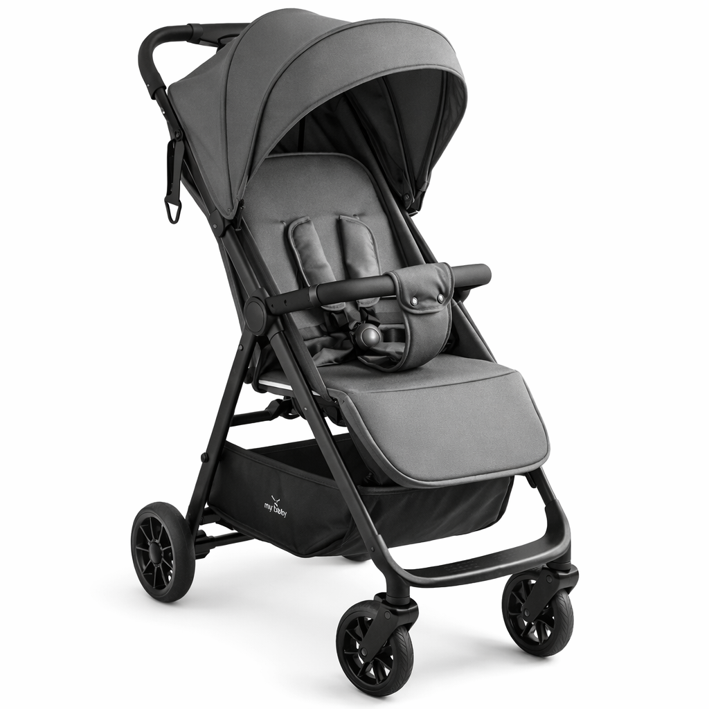 Poussette Compacte et Pliable avec Grand Canopy