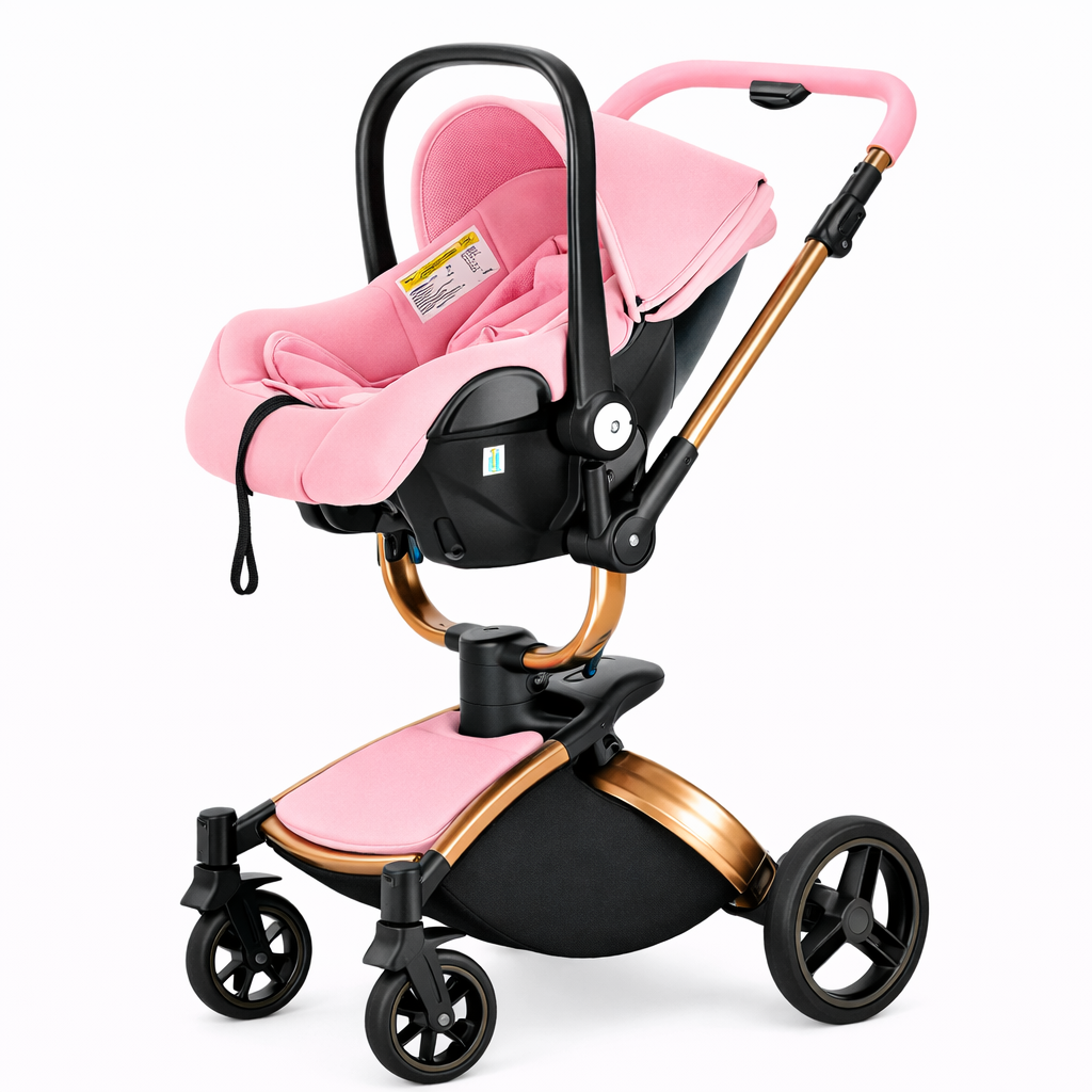 Poussette 3-en-1 Pliable avec Sac et Accessoires